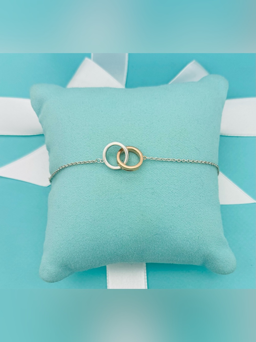 Tiffany & Co. Rubedo Mix Metal Silver 1837 Interlocking Circles Bracelet